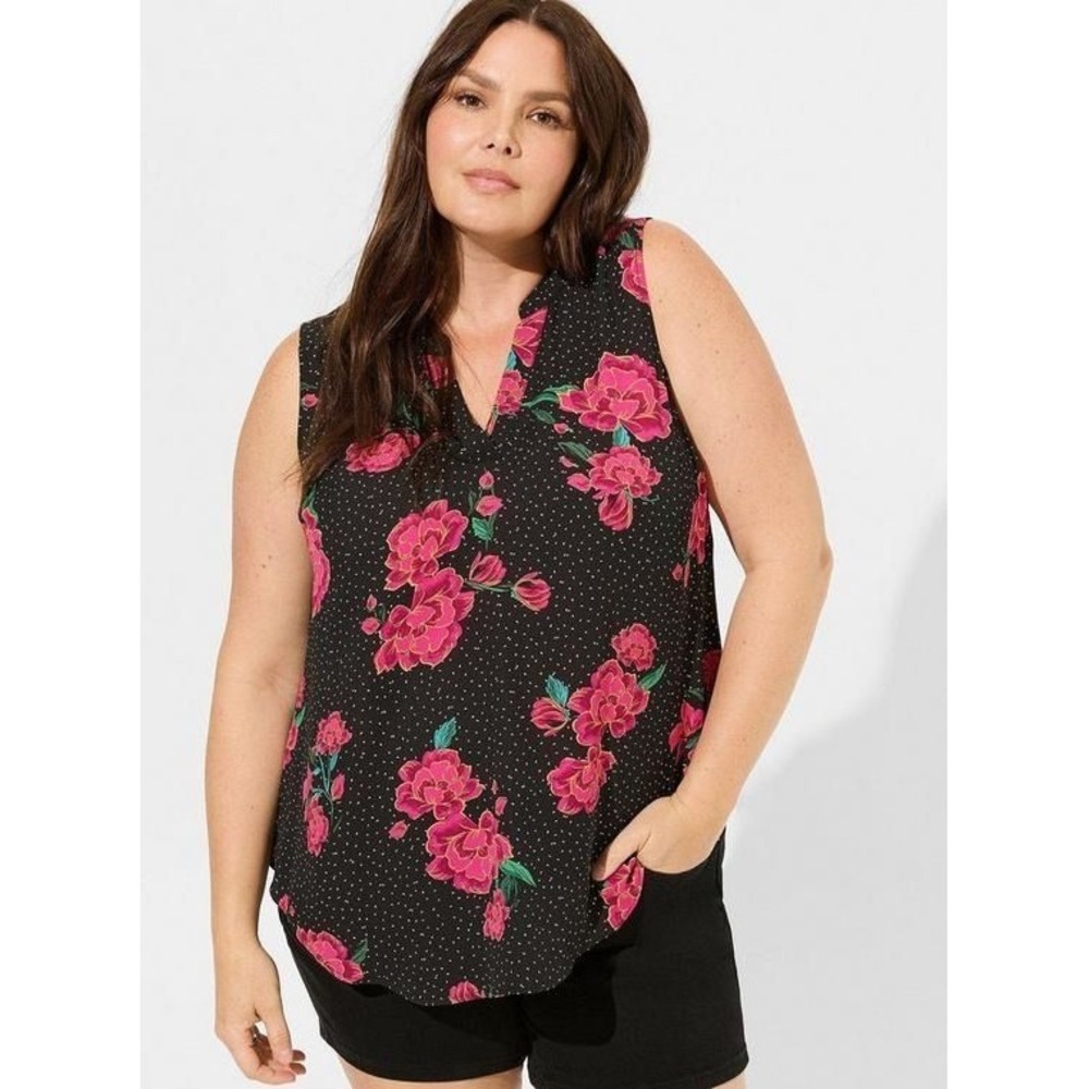 022- TORRID Georgette Pull-Over Tunic Top 00/M-L